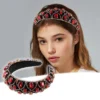 Unique Bargains Women's Bling Rhinestone Faux Crystal Padded Headband 1.57 Inch Wide 1 Pc