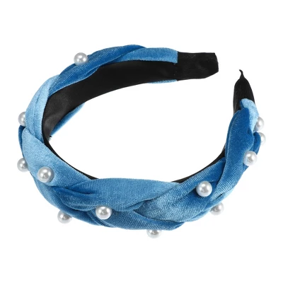 Unique Bargains Women's Braided Faux Pearl Velvet Headband Hairband Accessories 1.2 Inch Wide 1 Pc 7 Unique Bargains Women's Braided Faux Pearl Velvet Headband Hairband Accessories 1.2 Inch Wide 1 Pc - Image 7