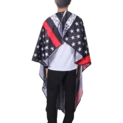 Unique Bargains Beard Vertical Stripes Hair Cut Barber Cape Black White 1 Pc