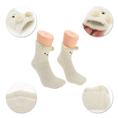 Unique Bargains Women's Cute Bears Pattern Sleep Cozy Socks 1 Pair 2 Unique Bargains Women's Cute Bears Pattern Sleep Cozy Socks 1 Pair - Image 2