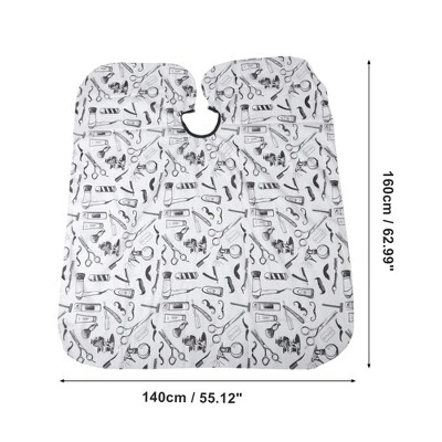 Unique Bargains All Print Hair Cut Barber Cape Black White 1 Pc 3 Unique Bargains All Print Hair Cut Barber Cape Black White 1 Pc - Image 3
