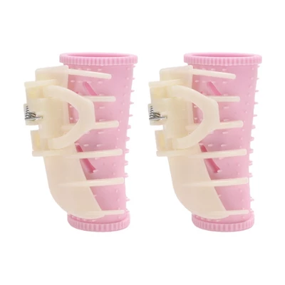 Unique Bargains Women's Heatless Voluminous Hair Roller 2.68"x1.69" Pink White 2pcs 4 Unique Bargains Women's Heatless Voluminous Hair Roller 2.68"x1.69" Pink White 2pcs - Image 4