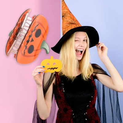 Unique Bargains Halloween Pumpkin-cute Hair Clips 2.36" Length Black Orange 1 Pc 1 Unique Bargains Halloween Pumpkin-cute Hair Clips 2.36" Length Black Orange 1 Pc