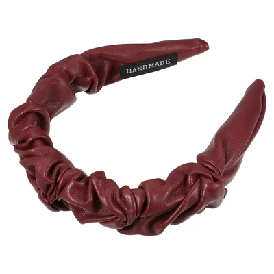 Unique Bargains Women's PU Leather Pleated Fashion Hairband Non Slip 1 Pc 5 Unique Bargains Women's PU Leather Pleated Fashion Hairband Non Slip 1 Pc - Image 5