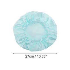 Unique Bargains Durable Double Layer Shower Cap Blue 1 Pc