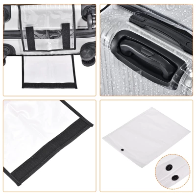 Unique Bargains PVC Waterproof Universal Suitcase Luggage Dust Cover With Fastener Transparent 1 Pc 1 Unique Bargains PVC Waterproof Universal Suitcase Luggage Dust Cover With Fastener Transparent 1 Pc