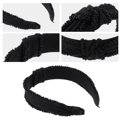 Unique Bargains Women's Bling Pearl Knotted Headband Accessories Hairband 1.18 Inch Wide 1 Pc 2 Unique Bargains Women's Bling Pearl Knotted Headband Accessories Hairband 1.18 Inch Wide 1 Pc - Image 2