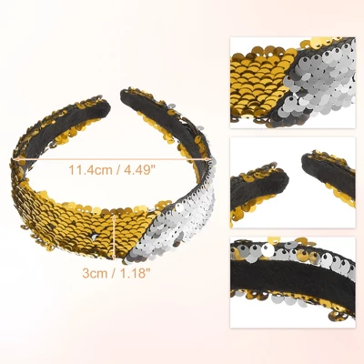 Unique Bargains Women's Sparkle Sequins Headbands Gold Tone Silver Tone 1 Pc 5 Unique Bargains Women's Sparkle Sequins Headbands Gold Tone Silver Tone 1 Pc - Image 5