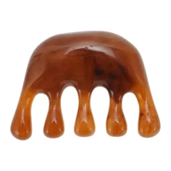 Unique Bargains Five-tooth Head Massage Comb Light Coffee Color 1 Pc