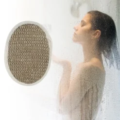 Unique Bargains Jute Bath Brush For Shower 5.71"x4.33" Beige Brown 2 Pcs