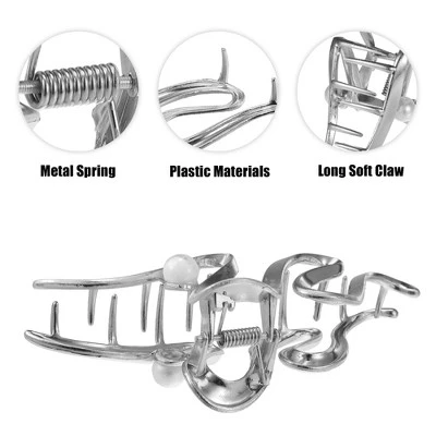 Unique Bargains Women's Metal Hair Claws 4.65"x1.85"x1.42" 1Pc 2 Unique Bargains Women's Metal Hair Claws 4.65"x1.85"x1.42" 1Pc - Image 2