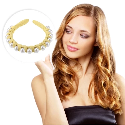 Unique Bargains Women's Fashion Faux Pearl Braided Tape Headband Hairband 0.79 Inch Wide 1 Pc 5 Unique Bargains Women's Fashion Faux Pearl Braided Tape Headband Hairband 0.79 Inch Wide 1 Pc - Image 5