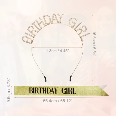 Unique Bargains Birthday Letter Sash Headband Gold Tone White Black 3 Unique Bargains Birthday Letter Sash Headband Gold Tone White Black - Image 3