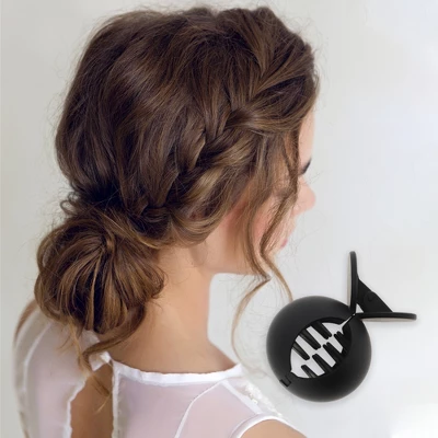 Unique Bargains Grace Frosted Circle Hair Clips Black 1 Pc 1 Unique Bargains Grace Frosted Circle Hair Clips Black 1 Pc