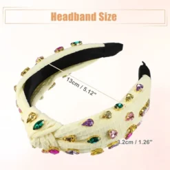 Unique Bargains Girl's Rhinestone Retro Knotted Non-slip Wide Headband Beige 5.12"x1.26" 1 Pc -UNIQUE BARGAIN Shop GUEST 92deab06 12b0 414a 9b8b 3d0787ab2cd6