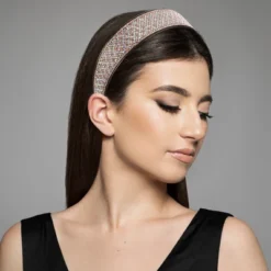 Unique Bargains Women's No Slip Rhinestone Wide-brimmed Headband 4.45"x0.98" Champagne 1 Pc