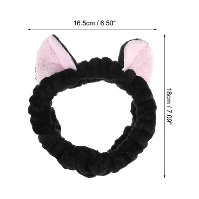 Unique Bargains Women's Cat Ears Headbands Silicone Facial Cleansing Brush Black Green 2Pcs 2 Unique Bargains Women's Cat Ears Headbands Silicone Facial Cleansing Brush Black Green 2Pcs - Image 2