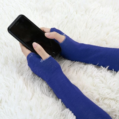 Unique Bargains Women's Tumbhole Elbow Length Knitted Arm Warmers Fingerless Gloves 3 Unique Bargains Women's Tumbhole Elbow Length Knitted Arm Warmers Fingerless Gloves - Image 3