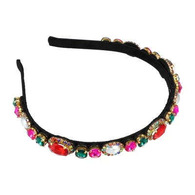 Unique Bargains Women's Bling Assorted Color Rhinestone Headband Flannel 5.51"x0.79" 1Pc 4 Unique Bargains Women's Bling Assorted Color Rhinestone Headband Flannel 5.51"x0.79" 1Pc - Image 4