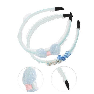 Unique Bargains Girl's Elegant Mesh Headbands 5.51"x4.72"x0.28" Lake Blue 2 Pcs 2 Unique Bargains Girl's Elegant Mesh Headbands 5.51"x4.72"x0.28" Lake Blue 2 Pcs - Image 2