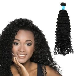 Unique Bargains 9A Brazilian Deep Curly Human Hair Extension Natural Black 16" 1 Bundle