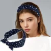 Unique Bargains Women's Bowknot Headband With Bunny Ears 2.17 Inch Wide 1 Pc