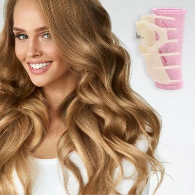 Unique Bargains Women's Heatless Voluminous Hair Roller 2.68"x1.69" Pink White 2pcs 1 Unique Bargains Women's Heatless Voluminous Hair Roller 2.68"x1.69" Pink White 2pcs