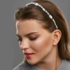 Unique Bargains Women's Bling Rhinestone Flannel Headband 5.51"x0.79" 1Pc