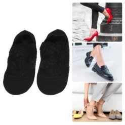 Unique Bargains Women Nylon Cotton Anti-Slip Breathable Lace Socks 6 Pairs