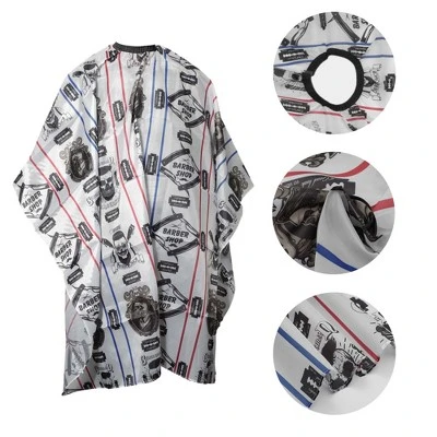 Unique Bargains Fashion Hair Cut Barber Cape 65.35"x57.09" Black White 1 Pc 2 Unique Bargains Fashion Hair Cut Barber Cape 65.35"x57.09" Black White 1 Pc - Image 2