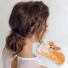 Unique Bargains Women's Fashion Cute Dog Hair Clips 3.54"x1.97"x2.36" Orange 1 Pc