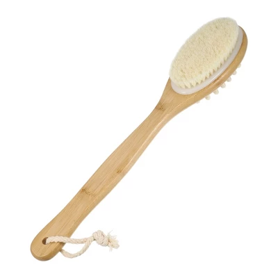 Unique Bargains Double-Side Long Handle Bath Brush For Shower 15.75" Length Beige 1 Pc 6 Unique Bargains Double-Side Long Handle Bath Brush For Shower 15.75" Length Beige 1 Pc - Image 6