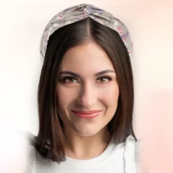 Unique Bargains Girl's Retro Flower Knotted Non-slip Wide Headband Pink 5"x2.09" 1 Pc