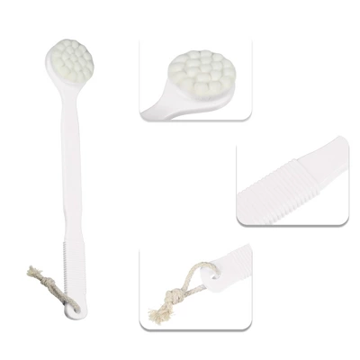 Unique Bargains Long Handle Bath Brush For Shower 15.55" Length White 1 Pc 2 Unique Bargains Long Handle Bath Brush For Shower 15.55" Length White 1 Pc - Image 2