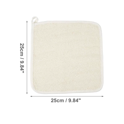 Unique Bargains Elasticity Body Scrub Towel For Shower 9.84"x9.84" Beige 1 Pc 3 Unique Bargains Elasticity Body Scrub Towel For Shower 9.84"x9.84" Beige 1 Pc - Image 3