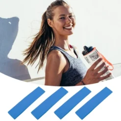 Unique Bargains Stretchy Sweatband Soft Elastic Polyester Yoga Sport Headband Blue Pack Of 14