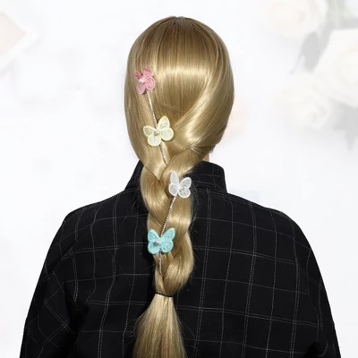 Unique Bargains Women's Rhinestone Long Tassel Hair Clip Chains Multicolored 2 Pcs 1 Unique Bargains Women's Rhinestone Long Tassel Hair Clip Chains Multicolored 2 Pcs