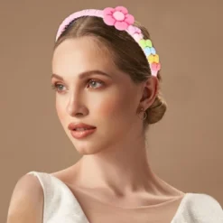 Unique Bargains Gilr's Classic Flower Headbands 5.51"x4.72"x1.34" 1 Pc