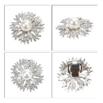 Unique Bargains Women's Round Rhinestone Shoe Buckle 1.57"x1.57" Silver Tone 2 Pcs 3 Unique Bargains Women's Round Rhinestone Shoe Buckle 1.57"x1.57" Silver Tone 2 Pcs - Image 3