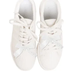 Unique Bargains Bow Style 2 Shoelace Charms White 1 Pair