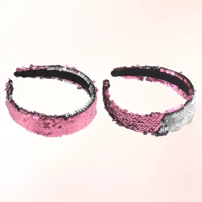 Unique Bargains Women's Sparkle Sequins Headbands Pink Silver Tone 1 Pc 4 Unique Bargains Women's Sparkle Sequins Headbands Pink Silver Tone 1 Pc - Image 4