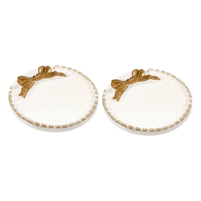 Unique Bargains Mini Vintage Decorative Resin Bow-Knot Decorative Jewelry Tray 2 Pcs 4 Unique Bargains Mini Vintage Decorative Resin Bow-Knot Decorative Jewelry Tray 2 Pcs - Image 4