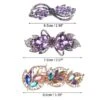 Unique Bargains Women's Hair Barrettes Shining Rhinestone Flower Butterfly Flower Shape Hair Clip Spring Hairpin 3Pcs