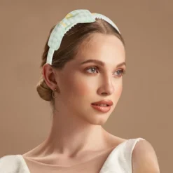 Unique Bargains Girl's Classic Elegant Mesh Headbands 5.51"x4.72"x0.55" Pink Green 2 Pcs