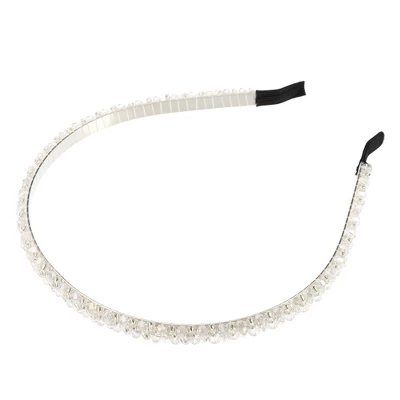 Unique Bargains Women's Hairband 2 Rows Rhinestone Headband 0.31 Inch Wide 1 Pc 7 Unique Bargains Women's Hairband 2 Rows Rhinestone Headband 0.31 Inch Wide 1 Pc - Image 7