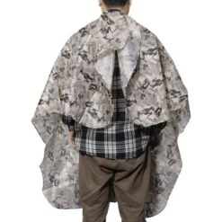 Unique Bargains Fashion Hair Cutting Cape 65.75"x57.09" Beige Black 1 Pc