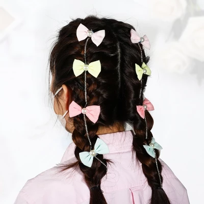 Unique Bargains Rhinestone Bowknot Long Tassel Hair Clips Chains Multicolored 2 Pcs 3 Unique Bargains Rhinestone Bowknot Long Tassel Hair Clips Chains Multicolored 2 Pcs - Image 3
