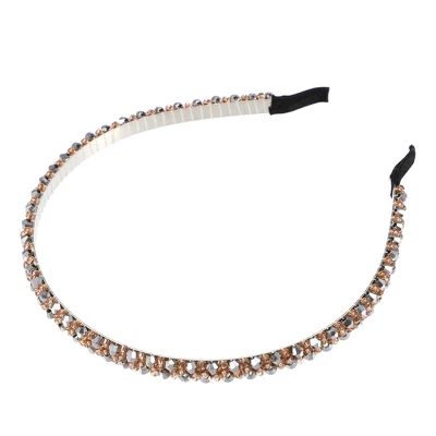 Unique Bargains Women's Hairband 2 Rows Rhinestone Headband 0.31 Inch Wide 1 Pc 8 Unique Bargains Women's Hairband 2 Rows Rhinestone Headband 0.31 Inch Wide 1 Pc - Image 8