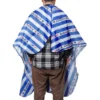 Unique Bargains Fashion Hair Cutting Cape 60.24"x54.72" Blue White 1 Pc