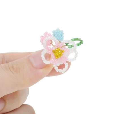 Unique Bargains Beaded Flower Shoelace Charms Pink 1 Pair 2 Unique Bargains Beaded Flower Shoelace Charms Pink 1 Pair - Image 2